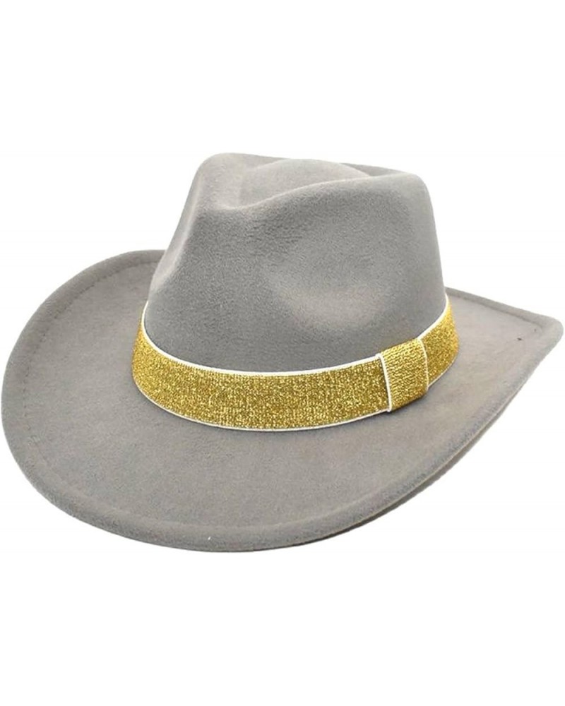 Men and Women Wool Fedora Hats for Women Design Hat with Brim Size Hat Bands for Womens Cowboy Hats Grey $8.33 Fedoras