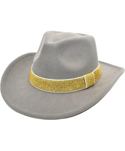 Men and Women Wool Fedora Hats for Women Design Hat with Brim Size Hat Bands for Womens Cowboy Hats Grey $8.33 Fedoras