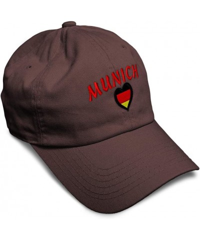 Soft Baseball Cap German Flag Munich Embroidery Flags Twill Cotton Dad Hats for Men & Women Brown Design Only $13.34 Baseball...