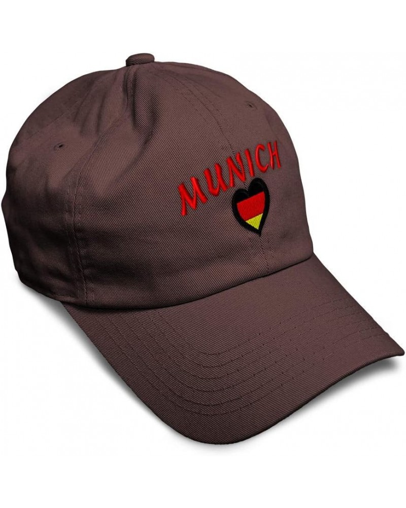 Soft Baseball Cap German Flag Munich Embroidery Flags Twill Cotton Dad Hats for Men & Women Brown Design Only $13.34 Baseball...