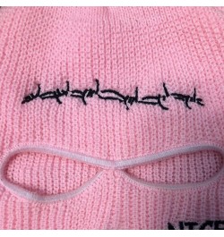 3 Holes Balaclava Full Face Cover Ski Mask Warm Knitted Balaclava Men Women Winter Outdoor Sports Cycling Skiing () Pink $11....