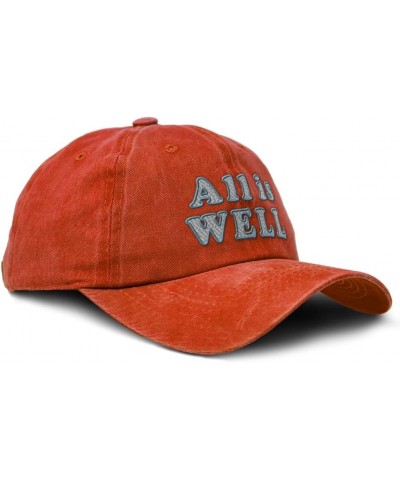 Soft Washed Baseball Cap All is Well Cotton Dad Hats for Men & Women Orange $14.83 Baseball Caps