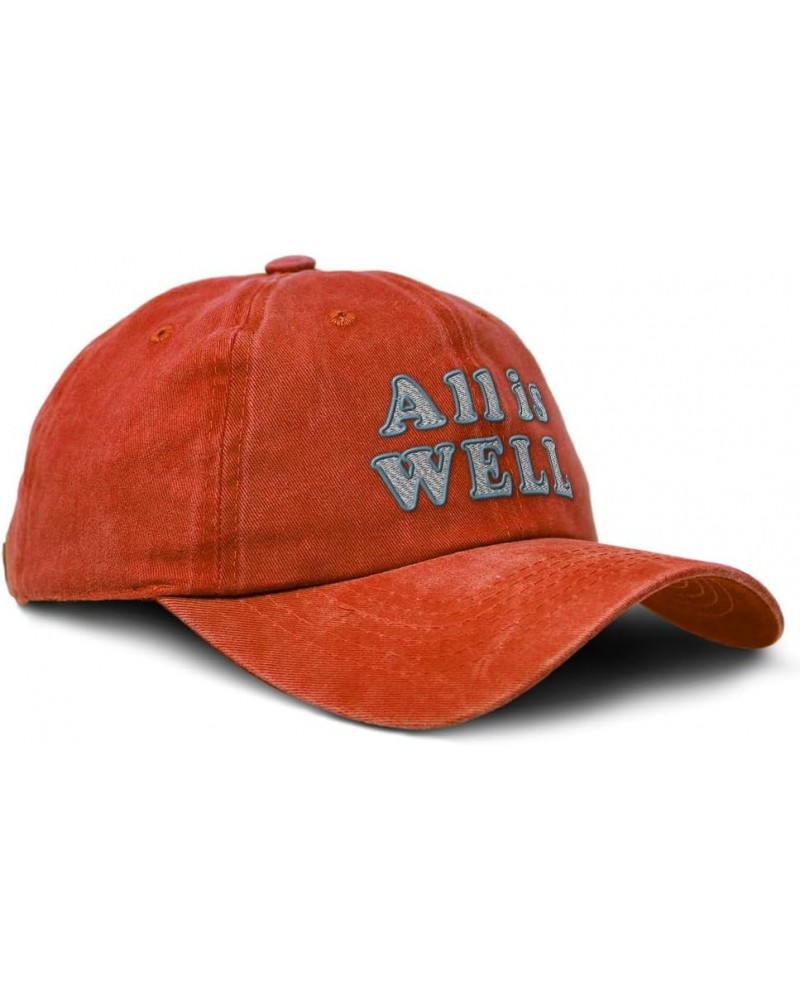 Soft Washed Baseball Cap All is Well Cotton Dad Hats for Men & Women Orange $14.83 Baseball Caps