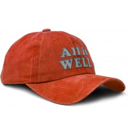 Soft Washed Baseball Cap All is Well Cotton Dad Hats for Men & Women Orange $14.83 Baseball Caps