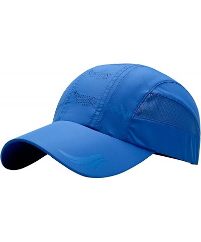 Baseball Cap for Men Women Adjustable Breathable Caps Distressed Dad Hat for Golf Cycling Running Fishing Blue-1 $7.92 Baseba...