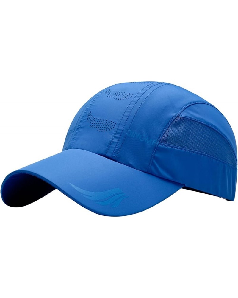 Baseball Cap for Men Women Adjustable Breathable Caps Distressed Dad Hat for Golf Cycling Running Fishing Blue-1 $7.92 Baseba...