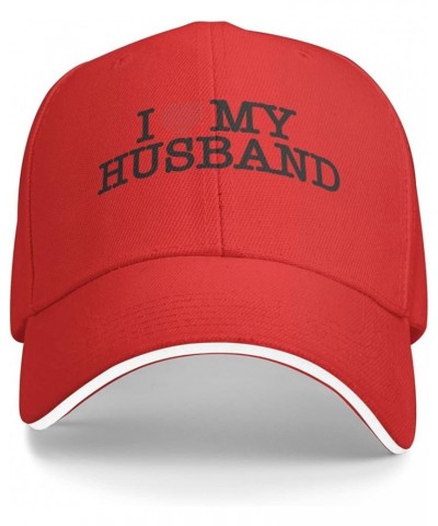 I Heart My Husband I Love My Husband Baseball Cap Women Cowboy Hat Trucker Hat Men Dad Hat Snapback Hat Black Red $11.70 Base...