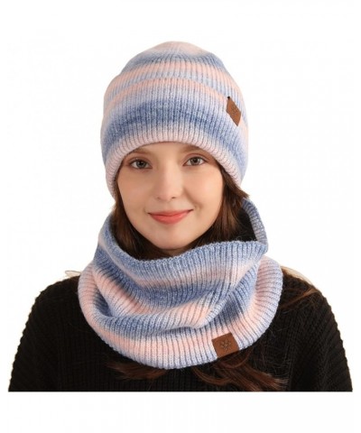 Mens Winter ????eanie Hats Scarf Set Warm Knit Hats ????kull Cap Neck Warmer for Men Women E $11.51 Scarves