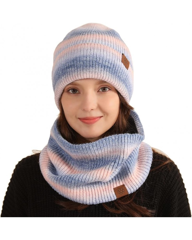 Mens Winter ????eanie Hats Scarf Set Warm Knit Hats ????kull Cap Neck Warmer for Men Women E $11.51 Scarves