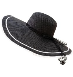 Beach Sun Visor Sun Hats for Big Heads Women Foldable Wide Brim Floppy Straw Sun Hat Women Floppy Sun Hat Zzz-zb-black $10.43...