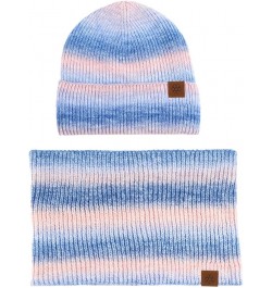 Mens Winter ????eanie Hats Scarf Set Warm Knit Hats ????kull Cap Neck Warmer for Men Women E $11.51 Scarves