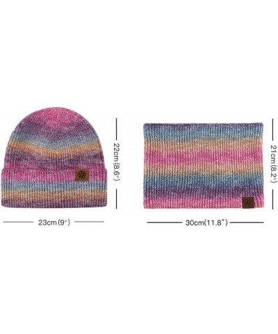 Mens Winter ????eanie Hats Scarf Set Warm Knit Hats ????kull Cap Neck Warmer for Men Women E $11.51 Scarves