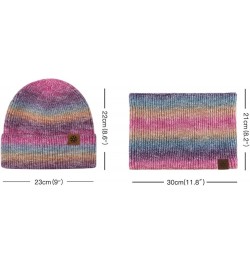 Mens Winter ????eanie Hats Scarf Set Warm Knit Hats ????kull Cap Neck Warmer for Men Women E $11.51 Scarves