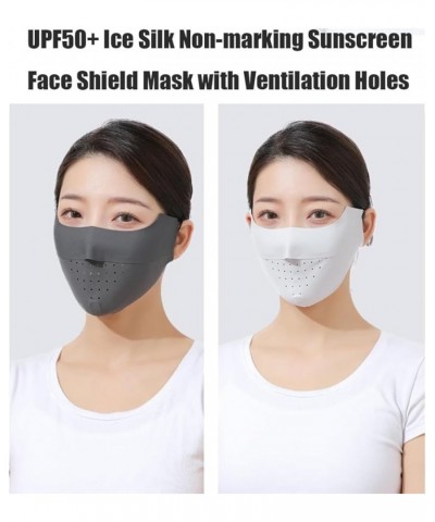 UPF50+ Ice Silk Non-marking Sunscreen Face Shield Mask with Ventilation Holes, Sun Protection Vent Mask, Face Cover Blue $8.9...