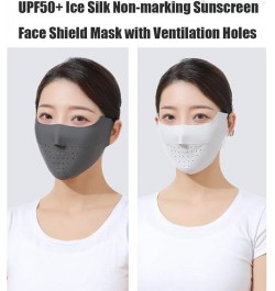 UPF50+ Ice Silk Non-marking Sunscreen Face Shield Mask with Ventilation Holes, Sun Protection Vent Mask, Face Cover Blue $8.9...