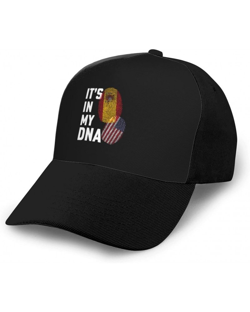 Spain It's in My DNA Baseball Cap Women Men Hat Outdoor Leisure Sun Hat Adjustable Truck Driver Baseball Caps Dad Hats Black ...