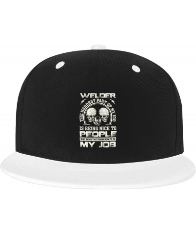 Welder Job Skull Design Trucker Hat Baseball Caps Men Hats for Women Dad Hat Ball Hat Adjustable Cowboy Hat White White $10.9...