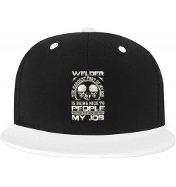 Welder Job Skull Design Trucker Hat Baseball Caps Men Hats for Women Dad Hat Ball Hat Adjustable Cowboy Hat White White $10.9...