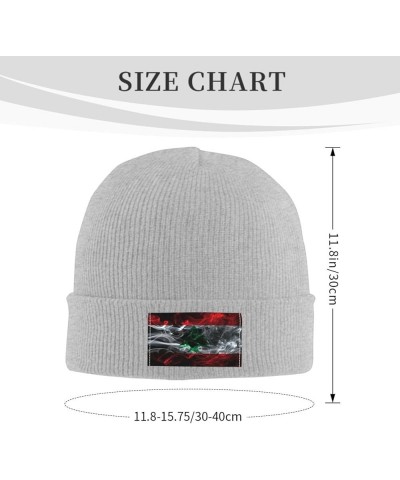 Smoke Style Flag of Lebanon Beanie Hat for Men Women Soft Cozy Skull Cap Winter Warm Knit Hats Gray $10.92 Skullies & Beanies