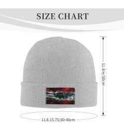 Smoke Style Flag of Lebanon Beanie Hat for Men Women Soft Cozy Skull Cap Winter Warm Knit Hats Gray $10.92 Skullies & Beanies