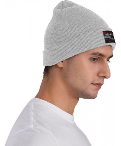 Smoke Style Flag of Lebanon Beanie Hat for Men Women Soft Cozy Skull Cap Winter Warm Knit Hats Gray $10.92 Skullies & Beanies