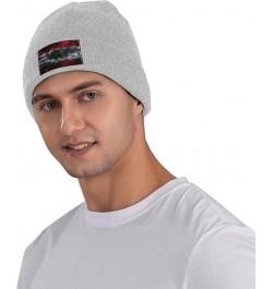 Smoke Style Flag of Lebanon Beanie Hat for Men Women Soft Cozy Skull Cap Winter Warm Knit Hats Gray $10.92 Skullies & Beanies