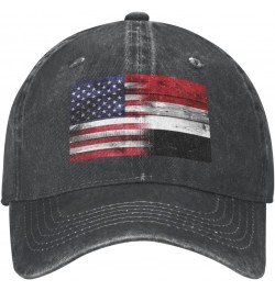 Baseball Cap US Yemen America Flag Washed Denim Adjustable Fashion Unique Hat for Men Women $14.17 Baseball Caps