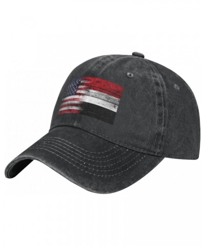 Baseball Cap US Yemen America Flag Washed Denim Adjustable Fashion Unique Hat for Men Women $14.17 Baseball Caps