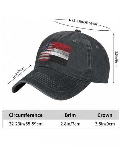 Baseball Cap US Yemen America Flag Washed Denim Adjustable Fashion Unique Hat for Men Women $14.17 Baseball Caps