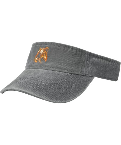 Realistic Tiger Sun Visor Hats for Women Men Adjustable Cooling Sports Sun Hats Cotton Golf Cap Gray $12.07 Visors