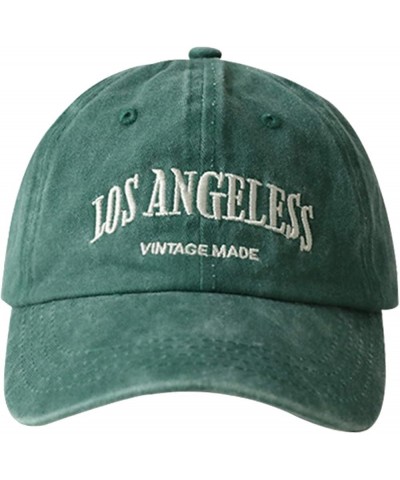 Mens and Womens Letter Embroidered Baseball Cap Vintage Unisex Hat Adjustable Snapback Caps Dad Hat Green $6.25 Sun Hats