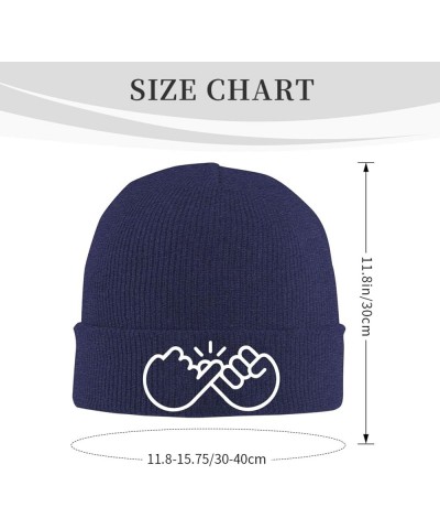 Pinky Promise Funny Hat Winter Warm Thick Knit Skull Beanie Cap Navy Blue $11.17 Skullies & Beanies