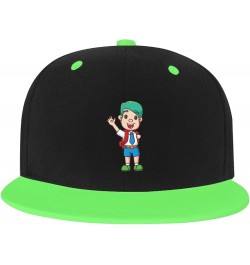 Cute Little Student Baseball Cap for Men Women Snapback Hat Adjustable Flat Bill Hats Green $11.37 Baseball Caps