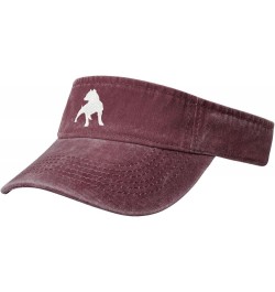 Pitbulls Pride Men's and Women' Sport Sun Visor Hats Adjustable Empty Top Baseball Cap Denim Cap Black Red $11.60 Sun Hats