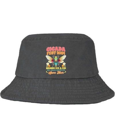 Cicada Fest 2024 broods xixs & XIII 221 Year Reunion Bucket Hat Bucket Hat Packable Men Hats for Beach Accessories Wash Black...