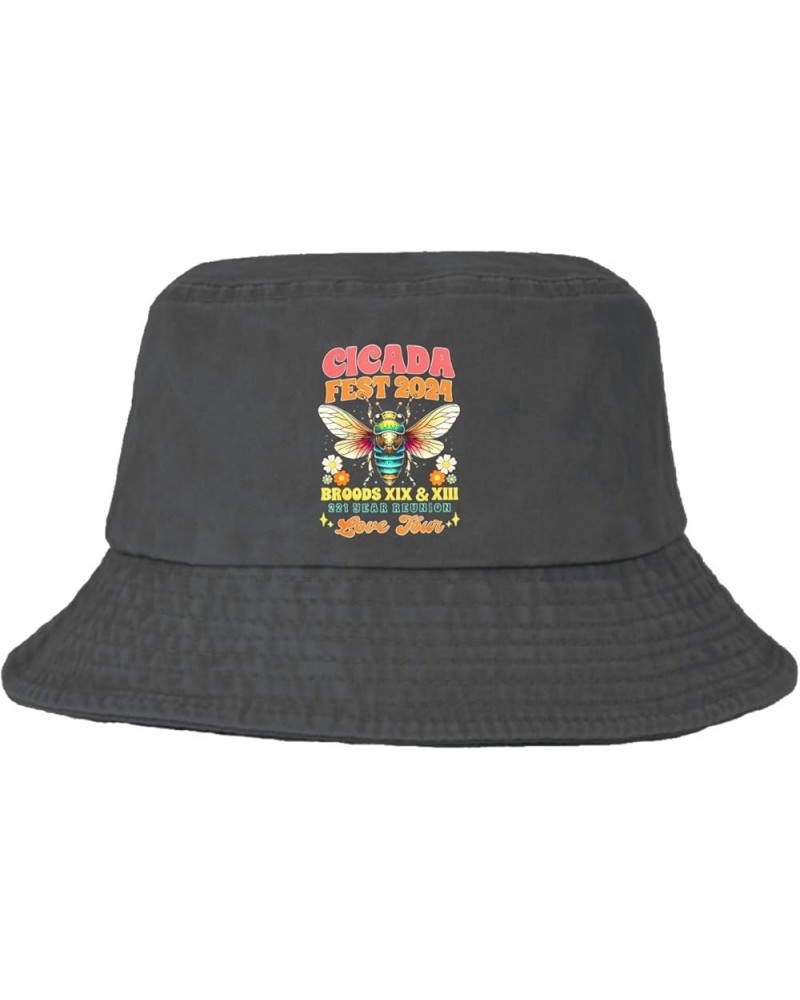 Cicada Fest 2024 broods xixs & XIII 221 Year Reunion Bucket Hat Bucket Hat Packable Men Hats for Beach Accessories Wash Black...