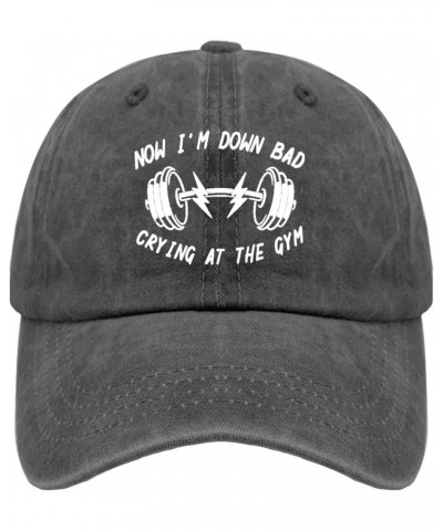 Funny hat Now I'm Down Bad Crying at The Gym Humorous Gifts Hat for Womens Baseball Cap Trendy Washed Dad Hats Cotton Pigment...