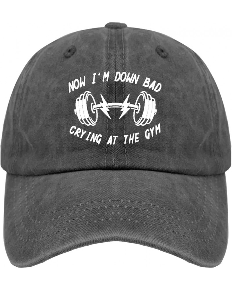 Funny hat Now I'm Down Bad Crying at The Gym Humorous Gifts Hat for Womens Baseball Cap Trendy Washed Dad Hats Cotton Pigment...