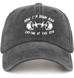 Funny hat Now I'm Down Bad Crying at The Gym Humorous Gifts Hat for Womens Baseball Cap Trendy Washed Dad Hats Cotton Pigment...