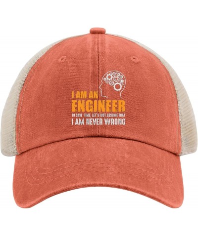 I Am an Engineer Trucker Hat River Hat AllBlack Men Hats Gifts for Girlfriends Golf Cap Saffron $12.31 Cowboy Hats