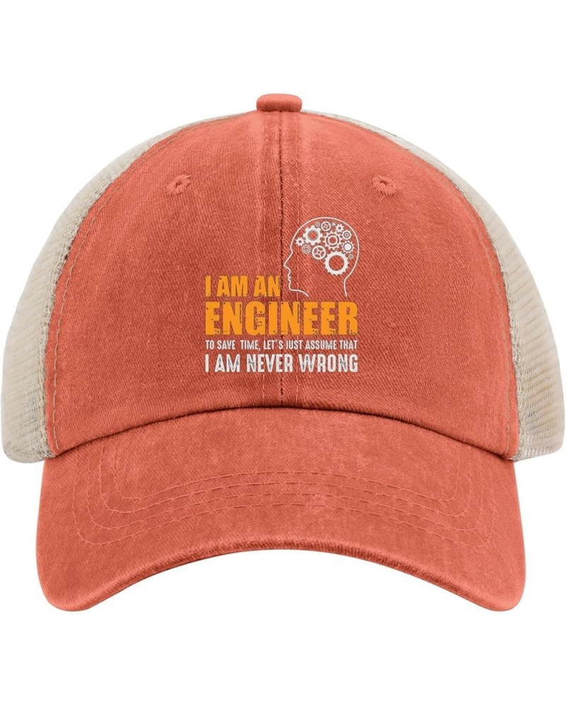 I Am an Engineer Trucker Hat River Hat AllBlack Men Hats Gifts for Girlfriends Golf Cap Saffron $12.31 Cowboy Hats