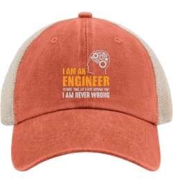 I Am an Engineer Trucker Hat River Hat AllBlack Men Hats Gifts for Girlfriends Golf Cap Saffron $12.31 Cowboy Hats