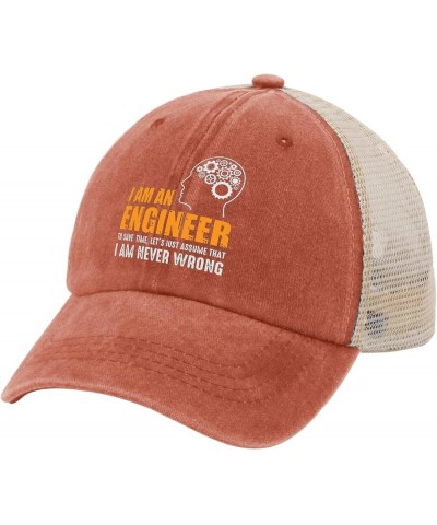 I Am an Engineer Trucker Hat River Hat AllBlack Men Hats Gifts for Girlfriends Golf Cap Saffron $12.31 Cowboy Hats