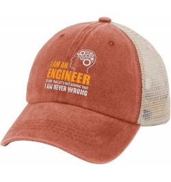 I Am an Engineer Trucker Hat River Hat AllBlack Men Hats Gifts for Girlfriends Golf Cap Saffron $12.31 Cowboy Hats