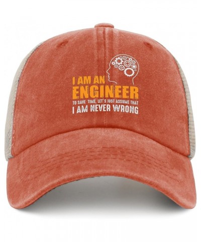 I Am an Engineer Trucker Hat River Hat AllBlack Men Hats Gifts for Girlfriends Golf Cap Saffron $12.31 Cowboy Hats