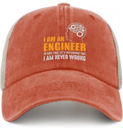 I Am an Engineer Trucker Hat River Hat AllBlack Men Hats Gifts for Girlfriends Golf Cap Saffron $12.31 Cowboy Hats