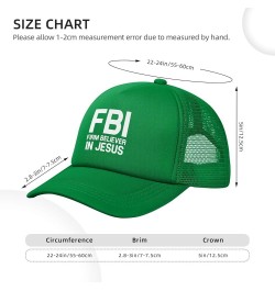 FBI Firm Believer in Jesus Unisex Baseball Hat Original Mesh Trucker Cap Adjustable Green $10.27 Baseball Caps