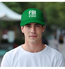 FBI Firm Believer in Jesus Unisex Baseball Hat Original Mesh Trucker Cap Adjustable Green $10.27 Baseball Caps