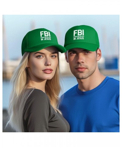 FBI Firm Believer in Jesus Unisex Baseball Hat Original Mesh Trucker Cap Adjustable Green $10.27 Baseball Caps