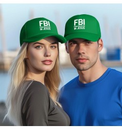 FBI Firm Believer in Jesus Unisex Baseball Hat Original Mesh Trucker Cap Adjustable Green $10.27 Baseball Caps